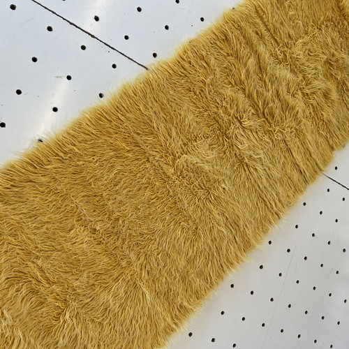 Yellow flokati runner like new, 2.20x0.70 m