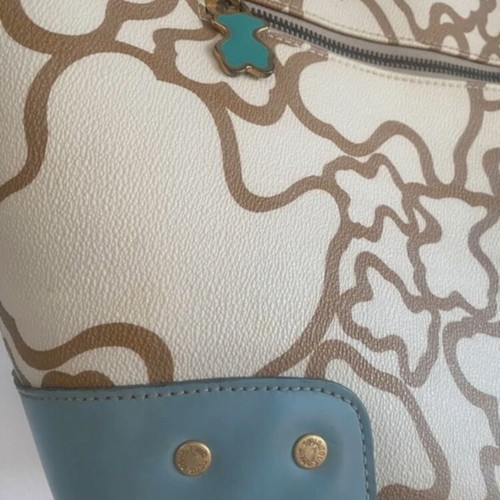 Tous tote bag, beige and green, shoulder style