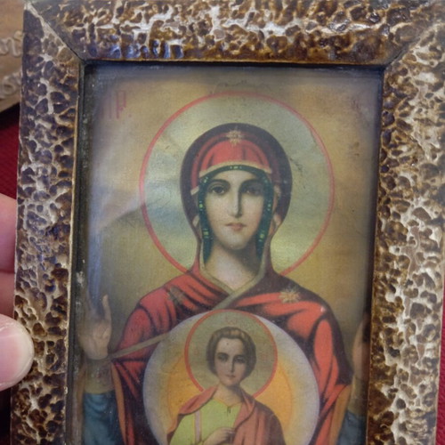 Very old lithograph image in frame used, size 14x10