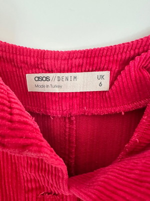 ASOS fuchsia corduroy mini dress