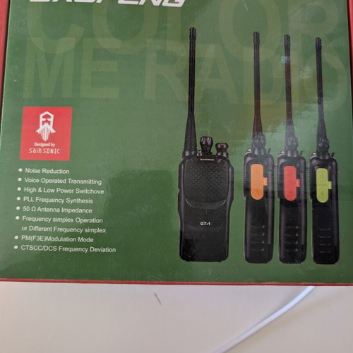 Baofeng GT-1 wireless walkie talkie set like new, 2 pieces