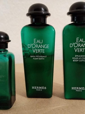 Set of 3 used mini Hermes Eau d'Orange Verte from the 70s