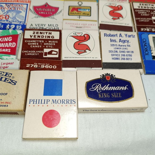 Vintage advertising matchboxes and matchbooklets, pack of 28, like new