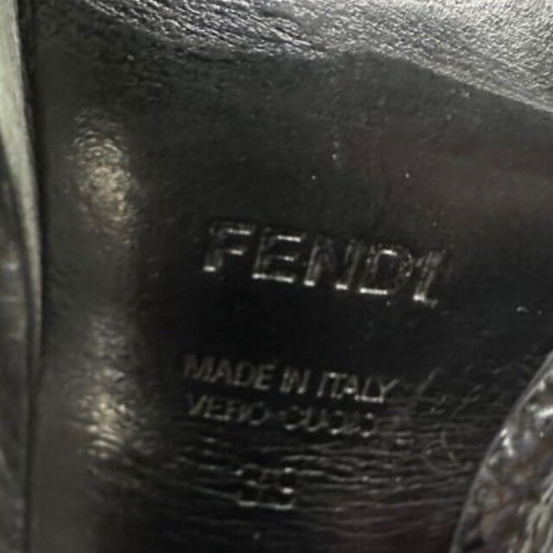 Fendi Peep Toe Shoes like new, dark blue leather, heel 12cm