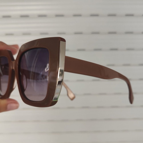 Lussile sunglasses like new, beige and brown with gold detail