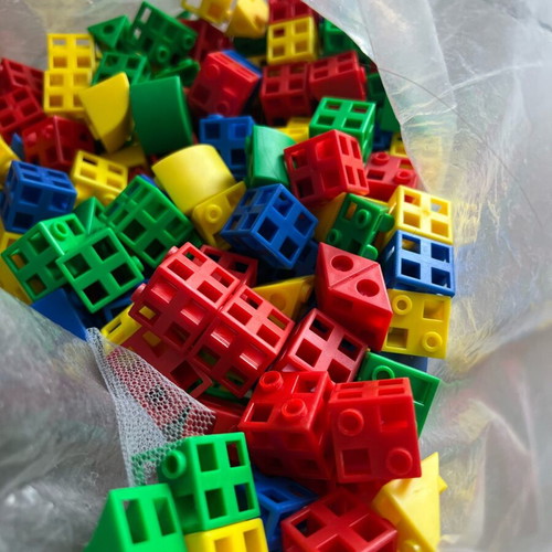Bag with building blocks like new for ages 3 and up
