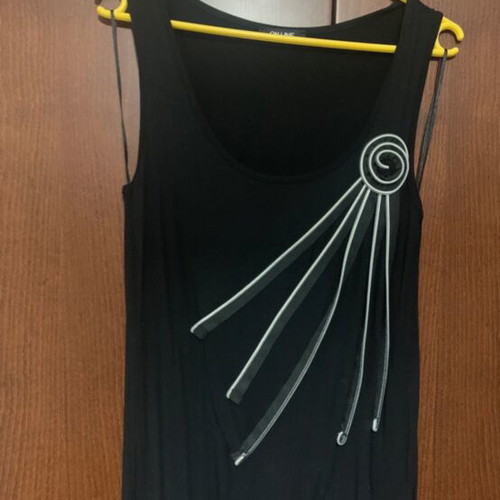 Dress black sleeveless midi with zipper design like new