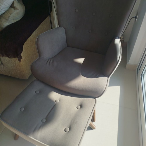 Armchair with footrest, needs minor leg repair