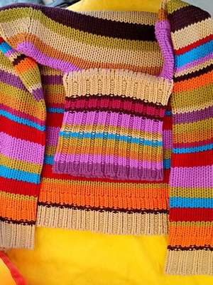 Striped turtleneck sweater used, multicolor, size S