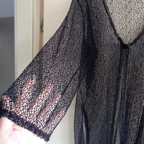 Black Mesh Kimono Cardigan XL like new