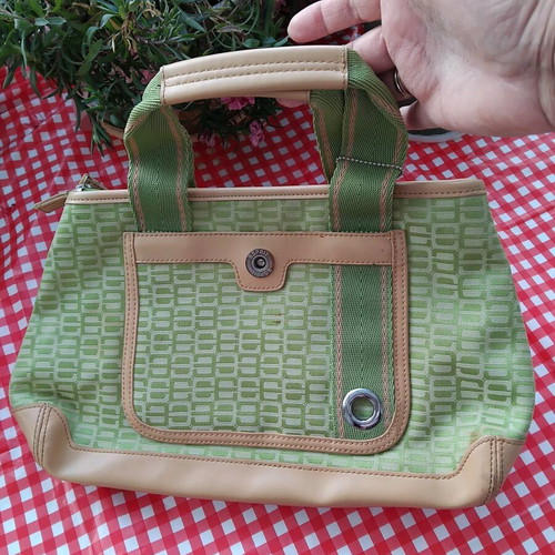 Esprit handbag like new, mint color, satin fabric