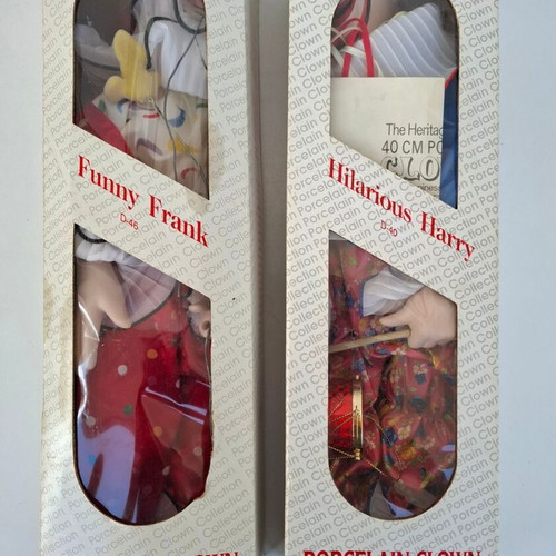 The Heritage Mint collectible clowns like new, set of 2, 40 cm
