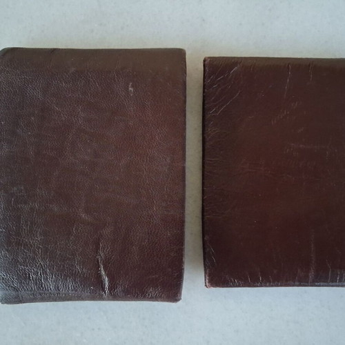 Vintage leather wallet used, brown, from 1950 or earlier