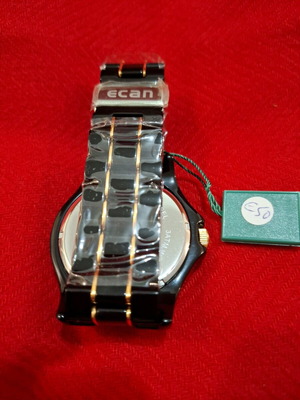 Ecan Unisex Watch New Black and Gold Stainless Steel