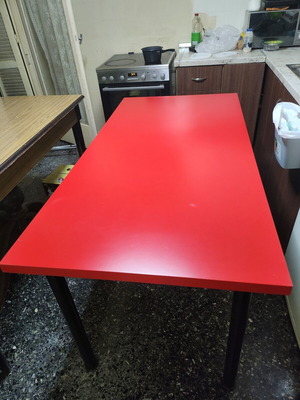 Desk or table large, red, used