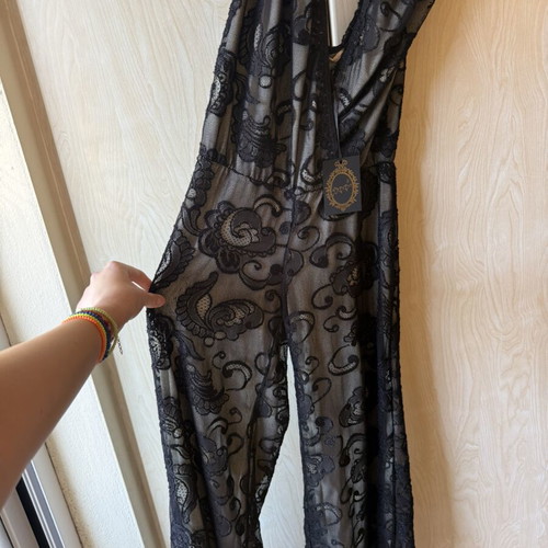 Lace jumpsuit with nude lining, new, Bibibo, medium/large