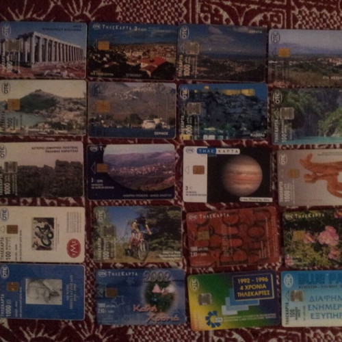 Phone cards used, pack of 20 pieces