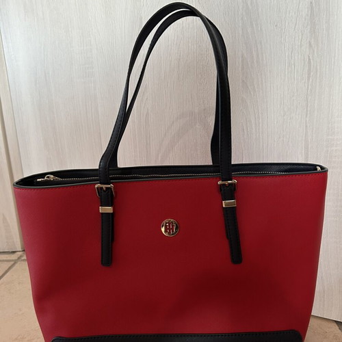 Tommy Hilfiger tote bag shoulder, like new, red and blue