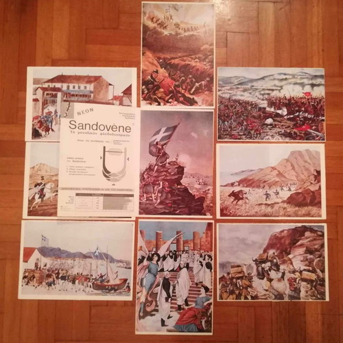 Collection of 9 Laiko Illustrations 1830-1940 Offset in Pharmaceutical Company Folder 1971