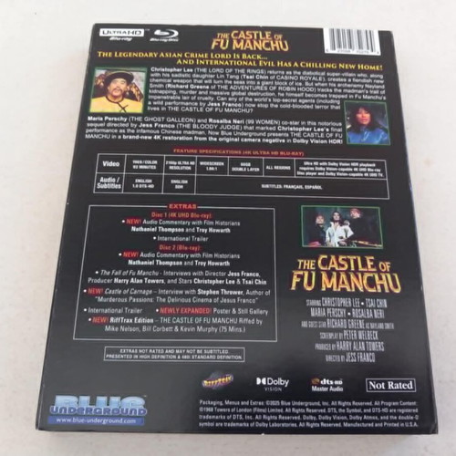 The Castle of Fu Manchu 4K Ultra HD Blu-Ray used, adventure