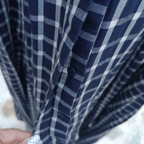 Zara cotton checked dress semizie size S new
