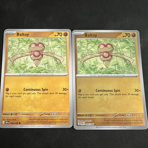Baltoy Pokemon Cards like new, regular and reverse holo