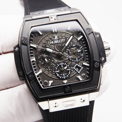 Hublot Premium Men's Watch with Skeleton Dial and Rubber Strap new