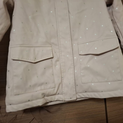 Mango girls' jacket like new, pink with fur lining and stars
