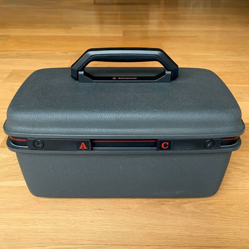 Samsonite Silhouette makeup beauty case used, gray