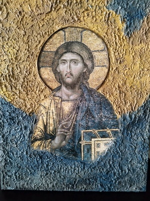 Handmade wooden image of Christ 30x40 cm