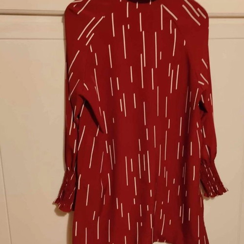 Asymmetric brick red tunic shirt new one size