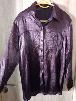 Chic Iridescent Purple Shirt from CONOS Vintage Collection like new, size XXL