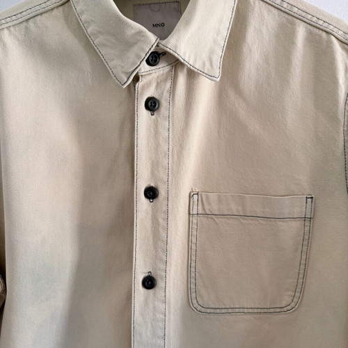Overshirt shirt faded denim with pocket size Large used