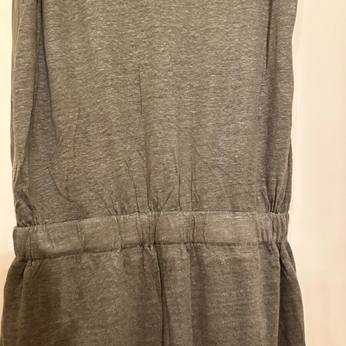 Stefanel dress used, XS, grey-olive, linen and silk