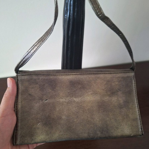 Women's shoulder bags used, pack of 2, ivory and bronze