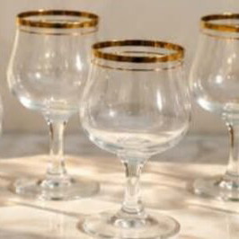 Crystal wine glasses used, set of 6