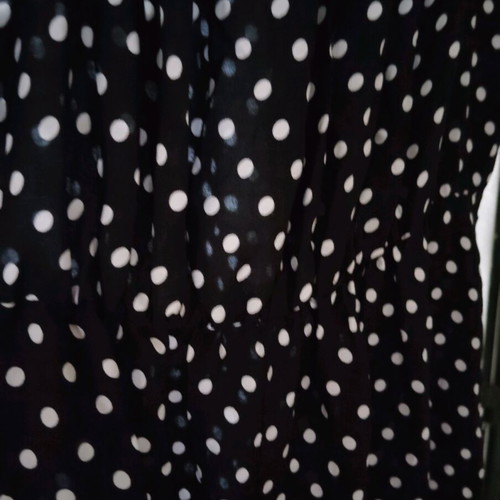 Asymmetric polka dot summer dress small - medium new, black and white