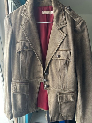 Pinko jacket linen and cotton blend like new, size S/M, beige