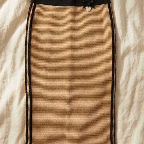 Lynne striped pencil midi skirt like new, size XS, black and beige