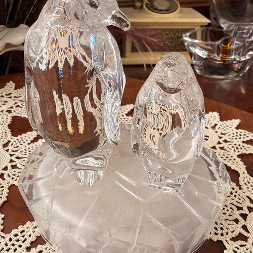 Crystal penguin decoration, 14x11 cm