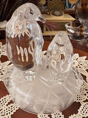 Crystal penguin decoration, 14x11 cm