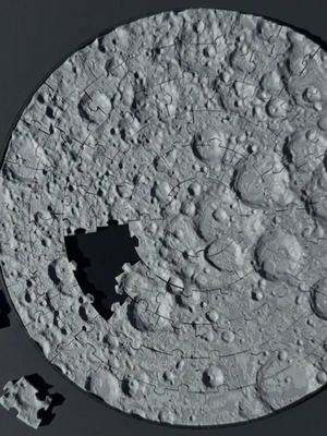 3D Printed Moon Surface Puzzle new