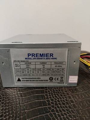 Premier DR-8400BTX 400W power supply used for spare parts
