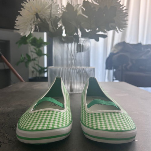 Alexi Andriotti ballet flats new, green-white checked, size 39