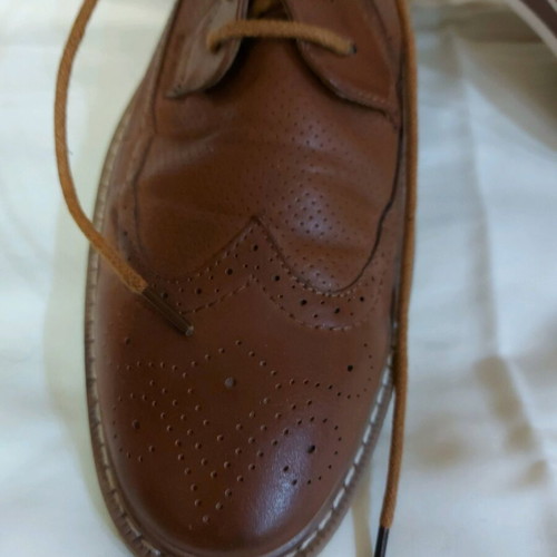 Men's brown leather dress shoes like new, size 44