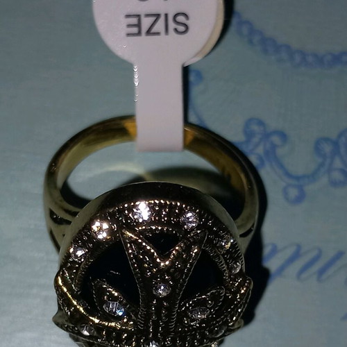 Bronze cross ring new, size 10 for large fingers