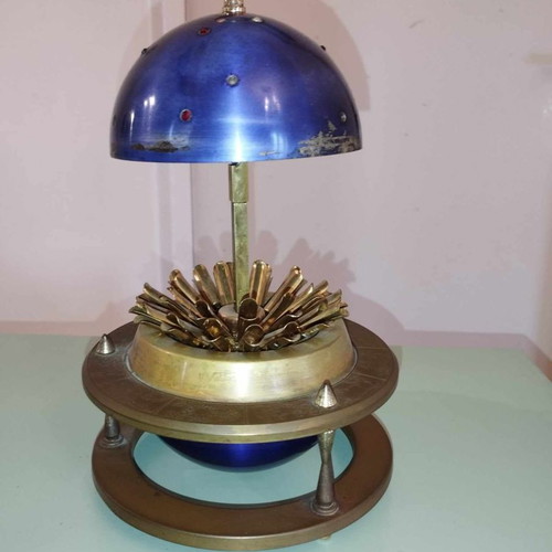 Vintage cigarette case used with embossed zodiac ring, planet Saturn design
