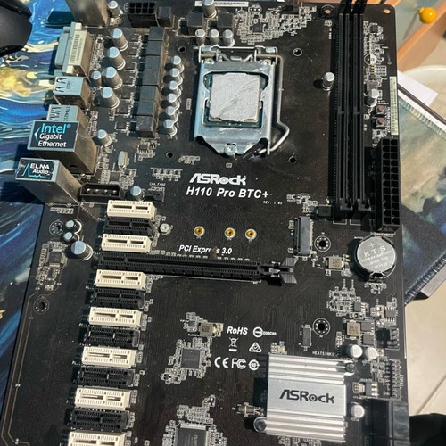 ASRock H110 Pro BTC+ motherboard with Intel Pentium Gold 5500 processor like new