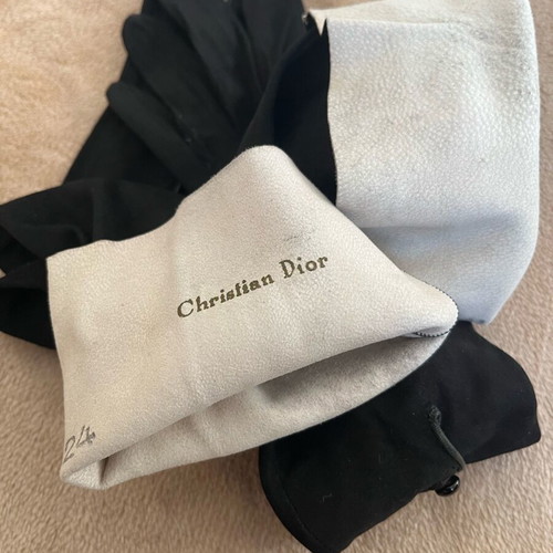 Dior suede gloves black like new, 55 cm authentic
