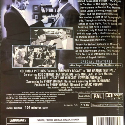 The Harder They Fall DVD μεταχειρισμένο, δράμα με Humphrey Bogart